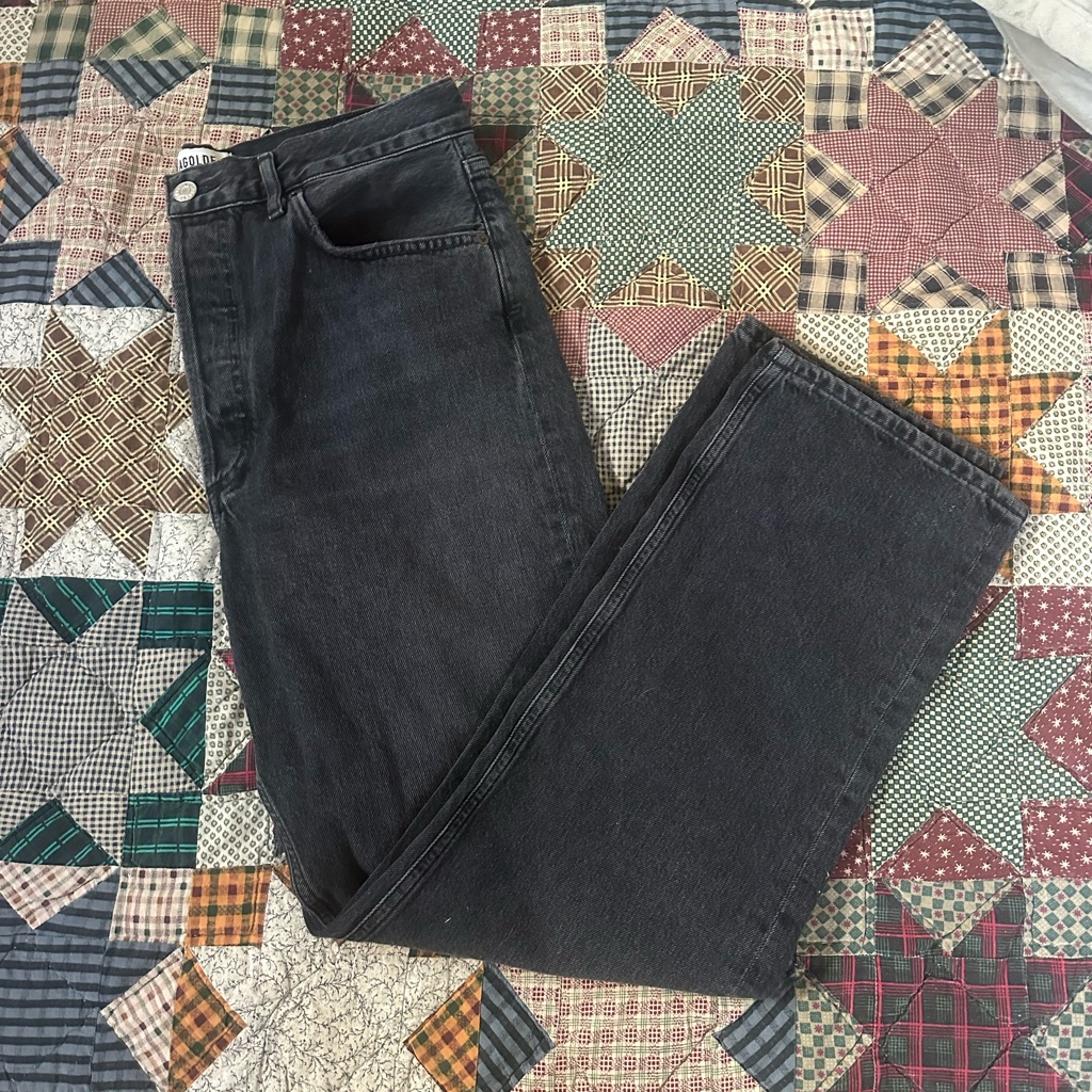 Agolde 90’s Mid Rise Loose Fit Straight Jeans Black (Phantogram) Nwt